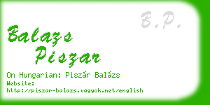 balazs piszar business card